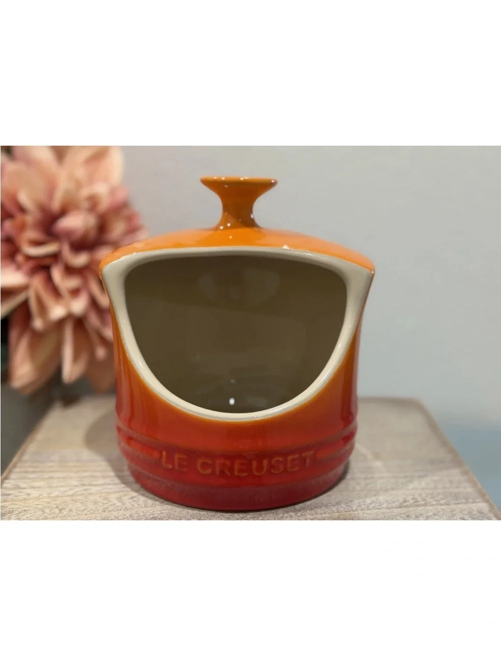 Le Creuset Stoneware Salt Keeper 300ml / 10oz ~ FLAME (Volcanique)